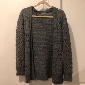grey knit cardigan